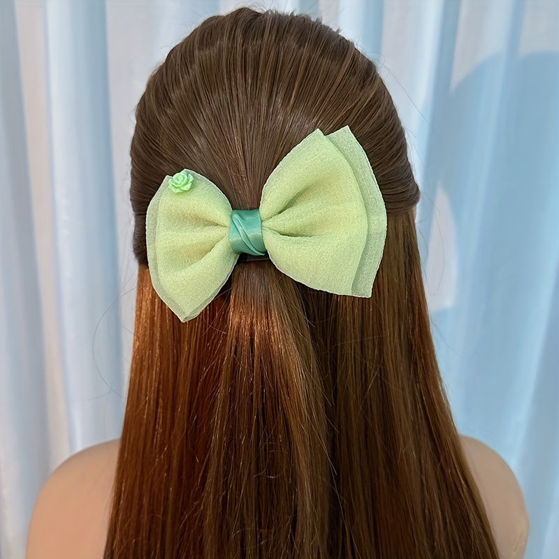 Solid Flower Hair Clip for Women Girls
