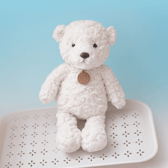 Bear Plush Toy with Golden Accents Soft Hanging Doll for Kids