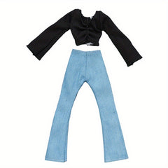 11.5 Inch Doll Clothes Set, Knitting Dress Pants Shoes for 1/6 Doll