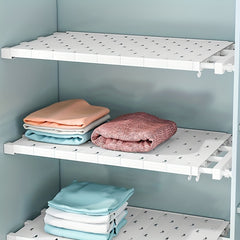 Retractable Wardrobe Storage Divider with Layered Compartments