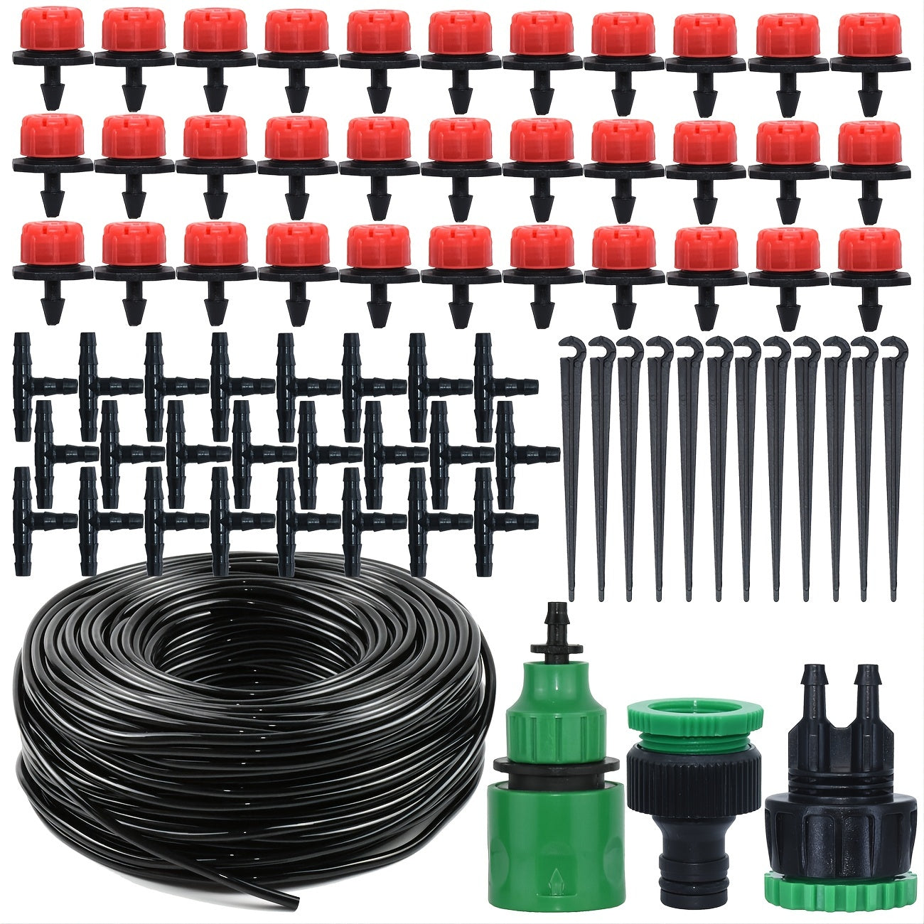 Adjustable Drip Irrigation System for Gardens - Micro Drippers for Gre