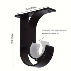 2pcs Metal Curtain Rod Bracket Wall Mount Shower Rod Holder Home Decor