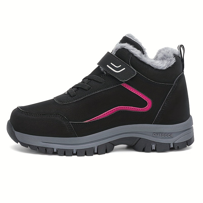 Plush Fur Lined Slip On Thermal Snow Shoes - Winter Sport Shoes