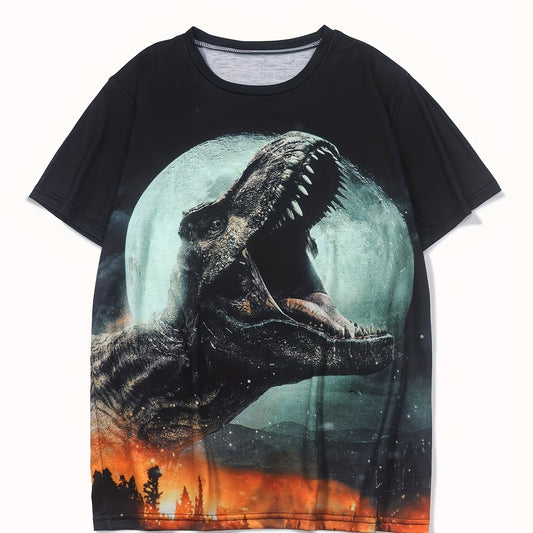 Dinosaur Graphic Boy's T Shirt Crew Neck Short Sleeve Top for Summer