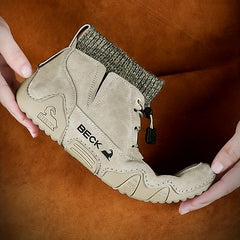 Men's Leather High Top Sock Sneakers Lightweight Waterproof Shoes