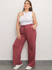 Women's Plus Wide Leg Pants With Pockets