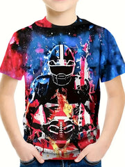 Girls 3D Rugby Player Short Sleeve T-Shirt Summer Clothes