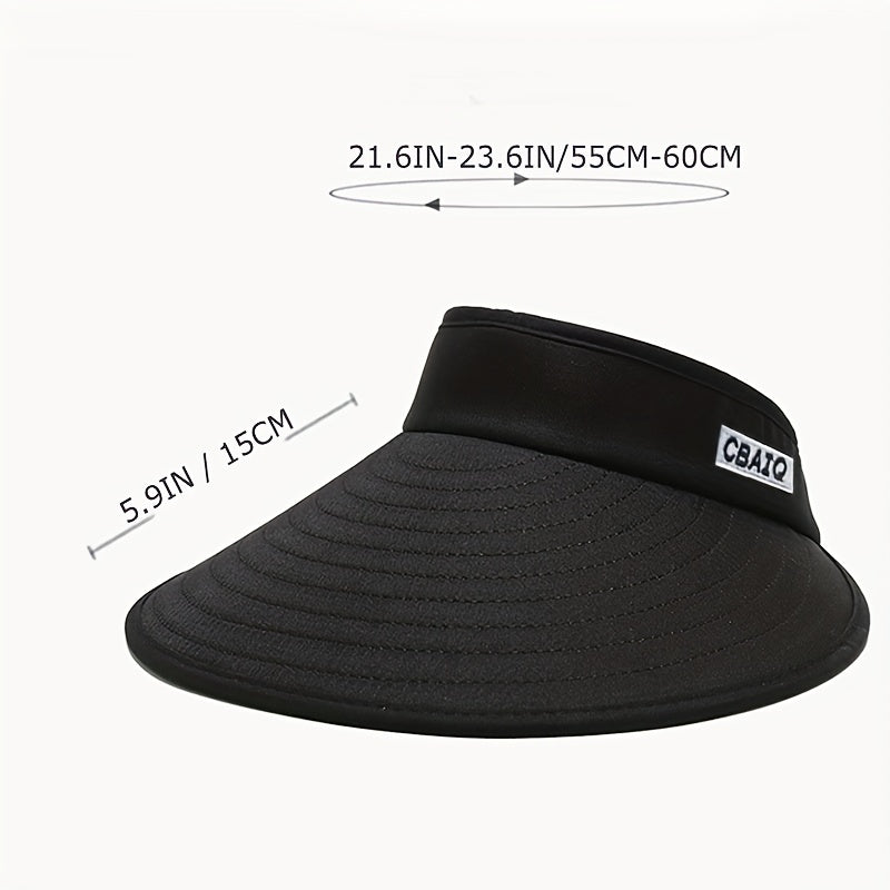 Solid Ponytail Visor Hat UV Protection Sports Beach Cap