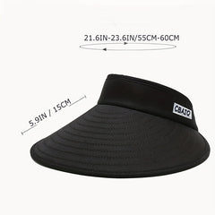 Solid Ponytail Visor Hat UV Protection Sports Beach Cap