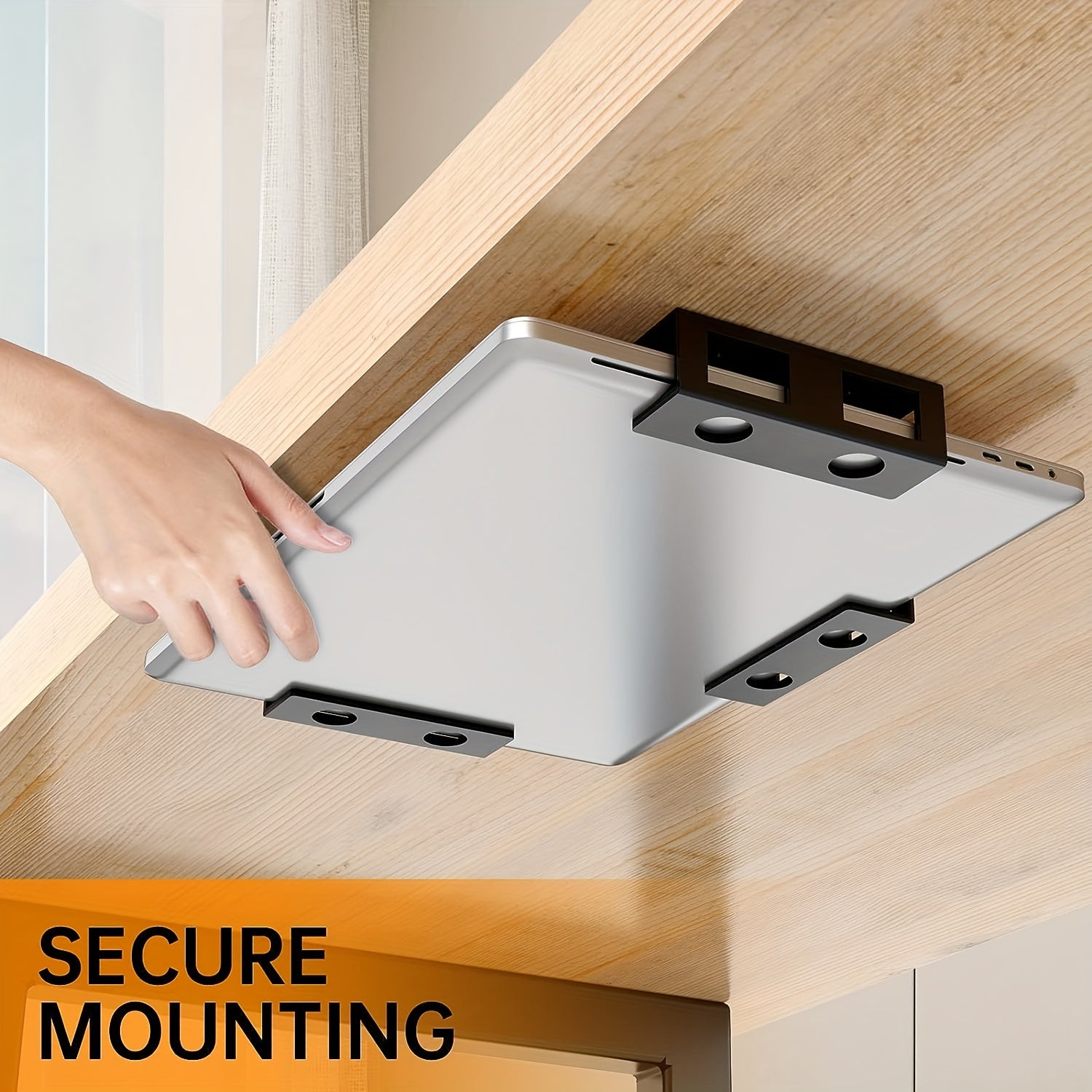 Under Desk Laptop Holder Mount with Screw - Under Table Laptop Mount Bracket