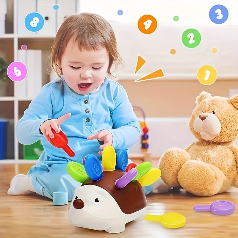 Colorful Hedgehog Puzzle Toy for Kids - Number Matching Activity