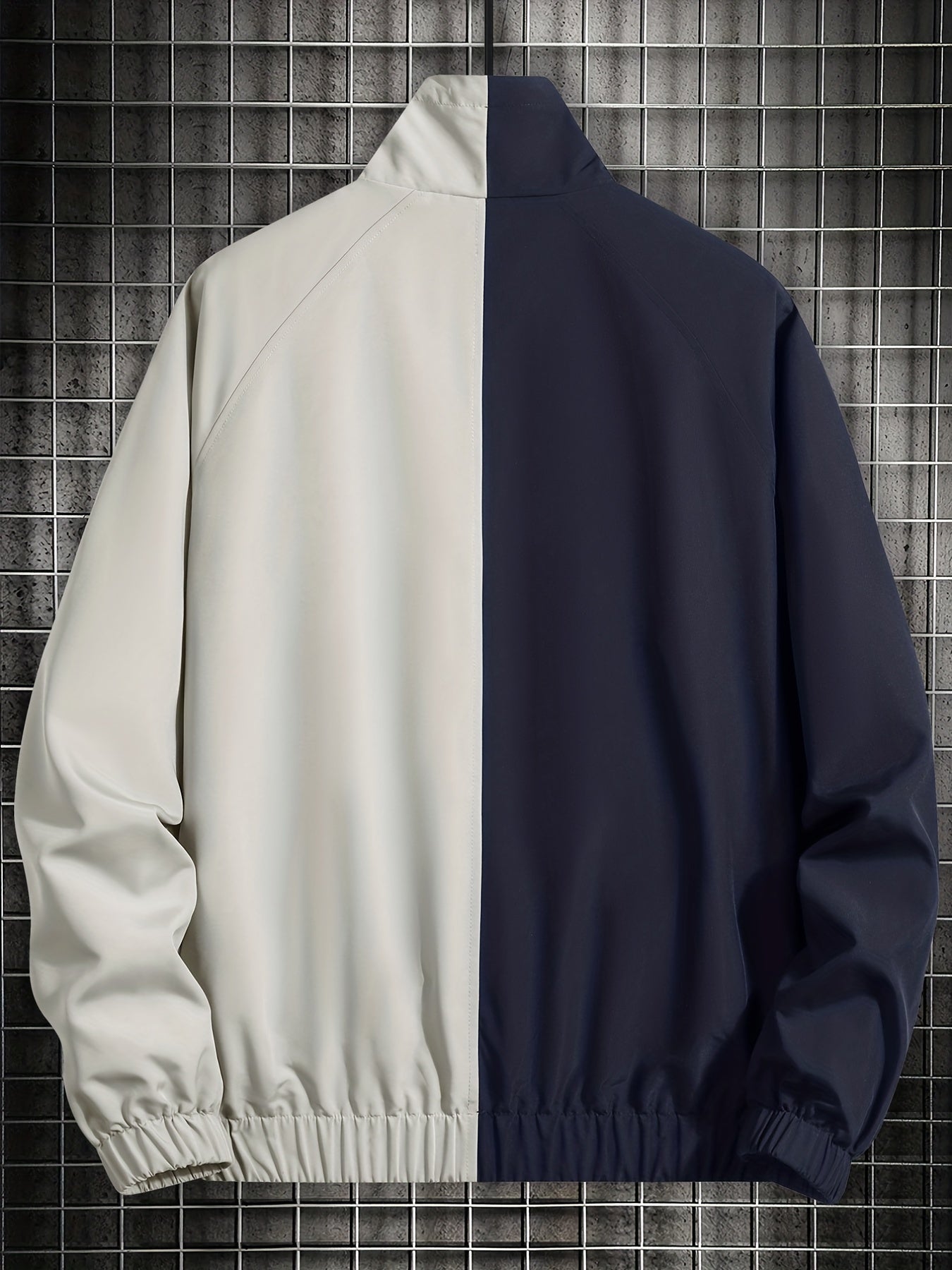 Men's Casual Stand Collar Zip Up Jacket For Spring Fall Outdoor