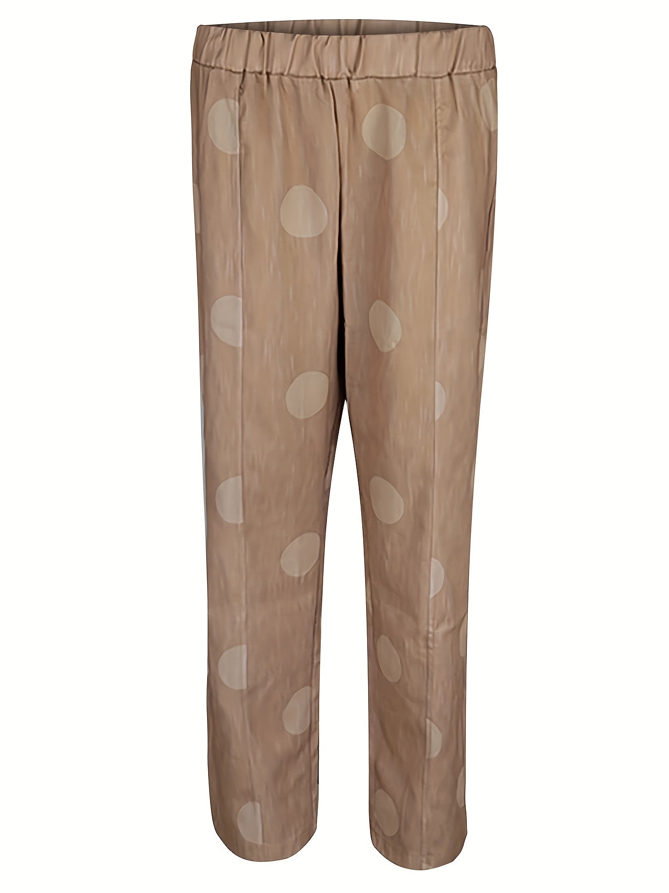  Dot Print High Rise Stretch Pants