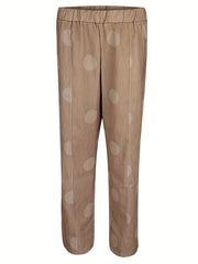 Dot Print High Rise Stretch Pants