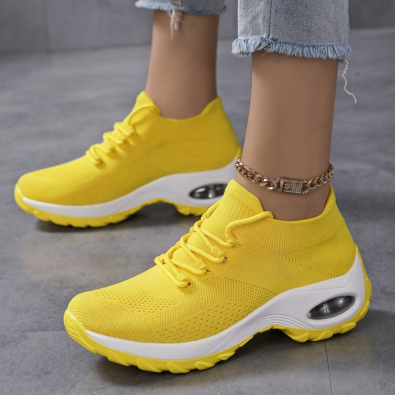 Women's Breathable Socks Sneakers Air Cushion Running Shoes