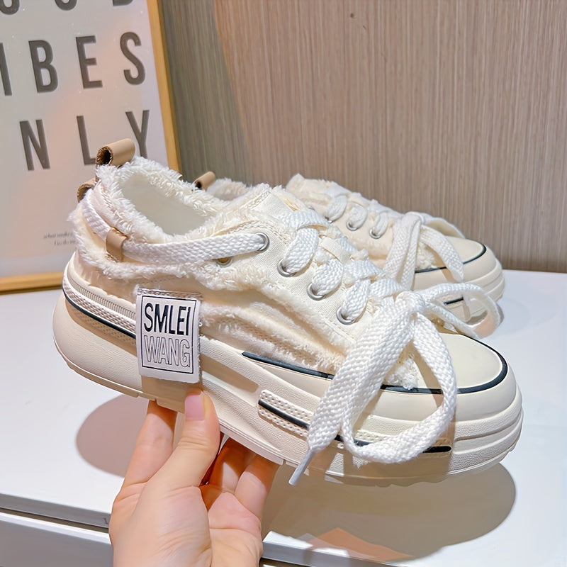 Women's Lace Up Canvas Shoes Casual Heightening Shoes