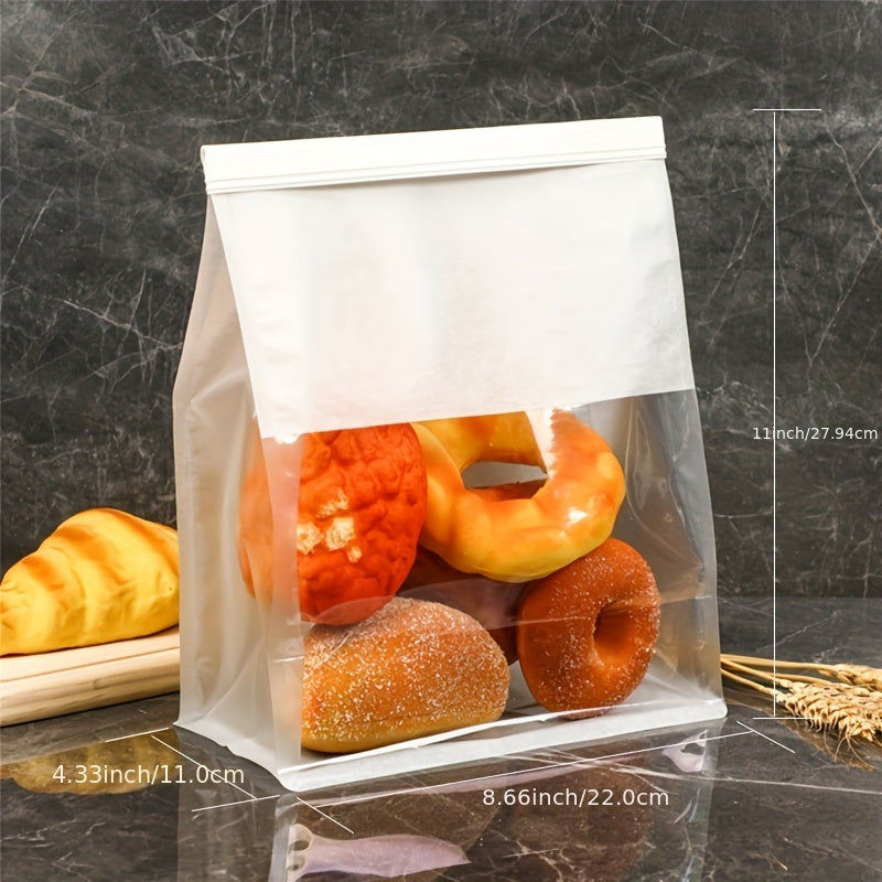 10pcs Reusable Cookie Bread Storage Bags with Visible Window