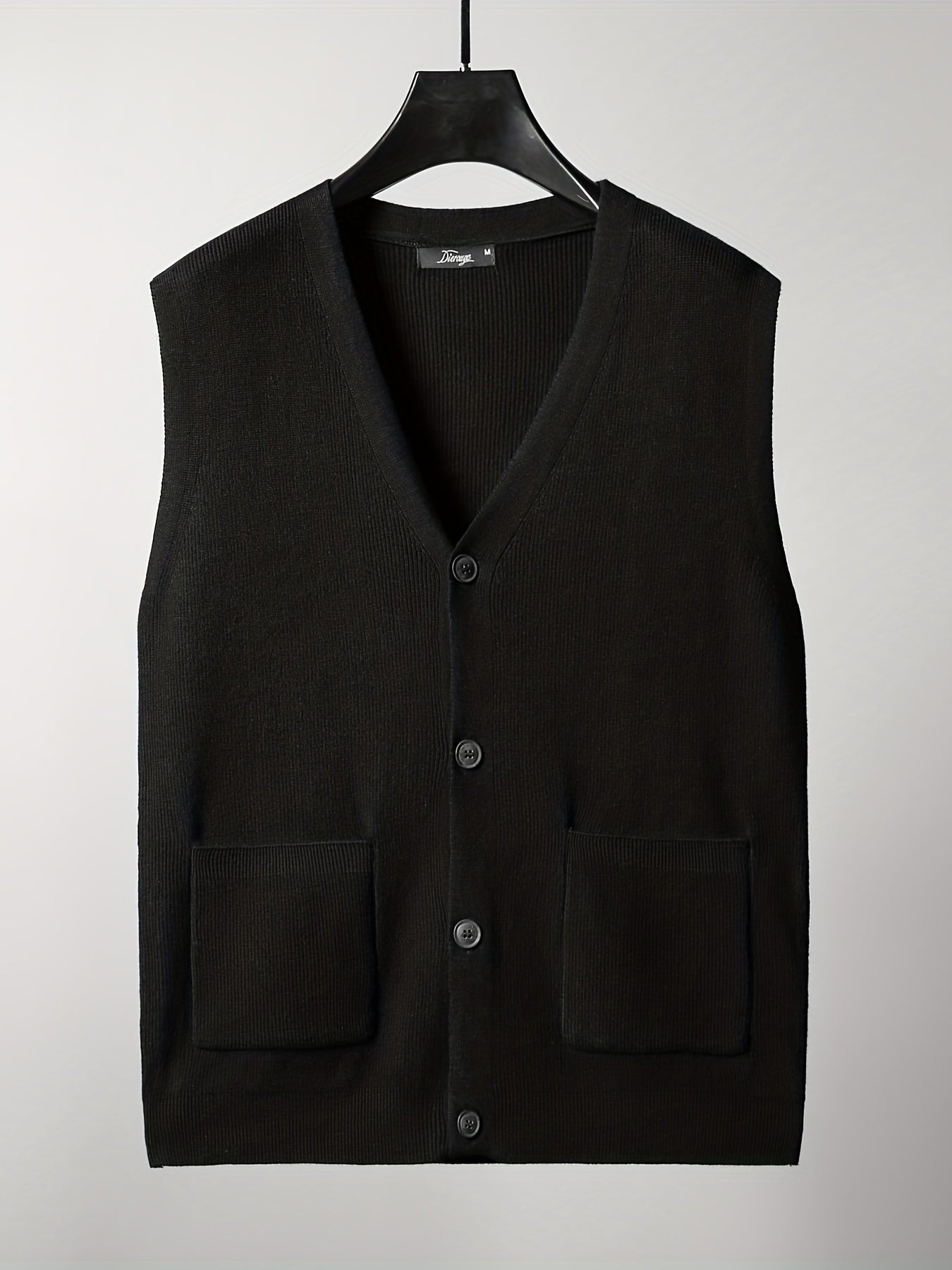 Men's V Neck Button Up Cardigan Vest for Fall Winter