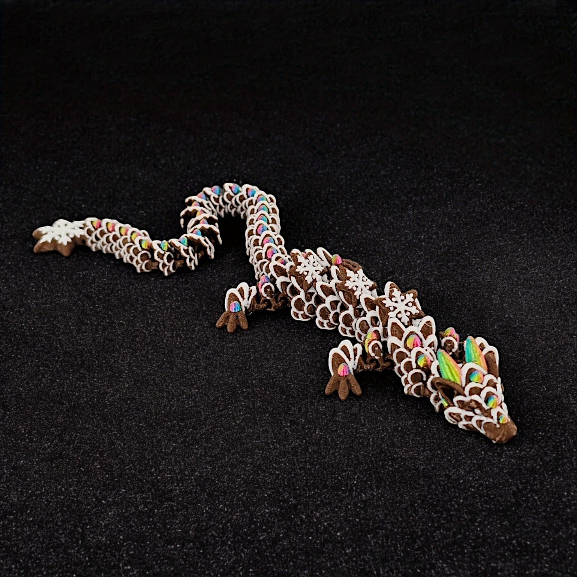 3D Printed Snowflake Dragon Home Decor Figurine Office Desk Ornament