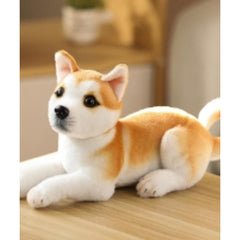 Realistic Puppy Plush Husky Dalmatian with Expressive Eyes & Fluffy Fur