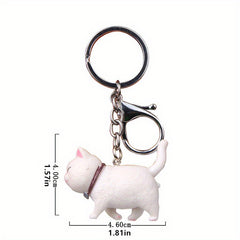 Cat Shaped Keychain Metal Anime Keyrings for Couple Handbags