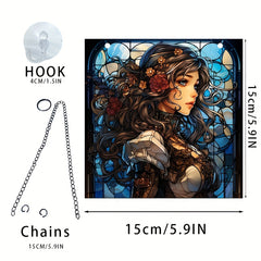 Acrylic Anime Knight Window Decoration Retro Hanging Home Decor