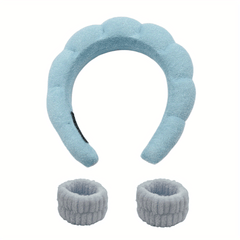 3pcs Puffy Headband Sponge Padded Headdress for Skincare Makeup