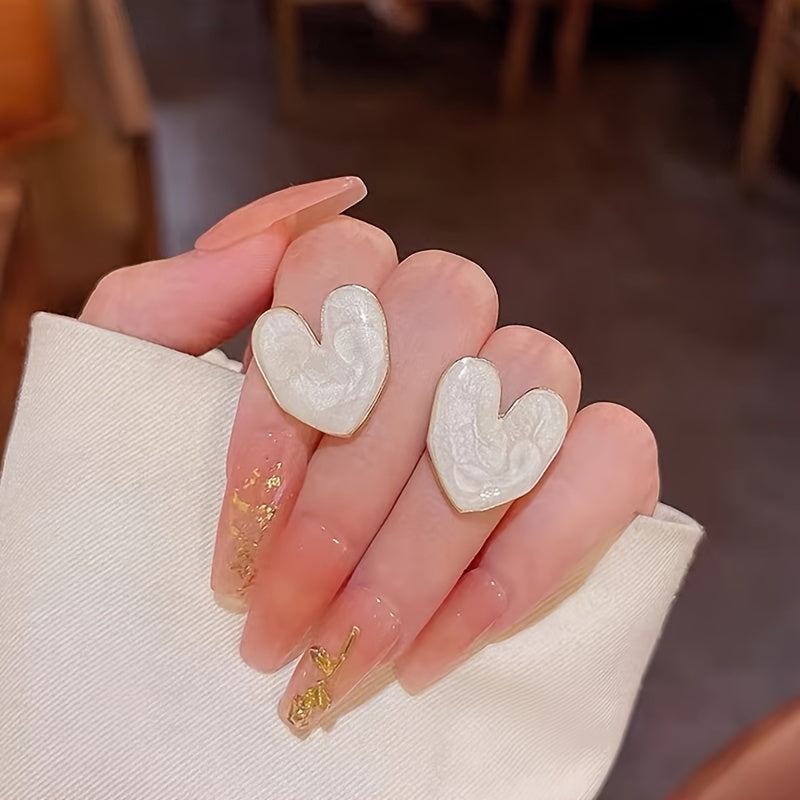 Heart Stud Earrings Personality Ear Jewelry For Women