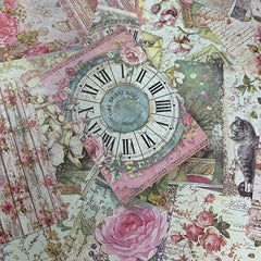 100 Vintage Scrapbook Paper Floral Botanical Grunge Diary DIY