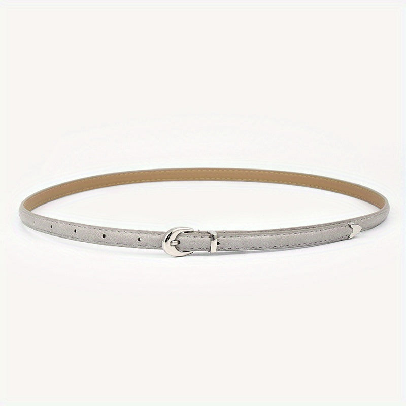 Oval Buckle PU Belt Candy Dress Pants Belt Women Thin Waist Belts