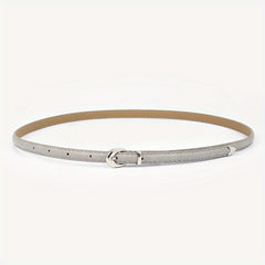 Oval Buckle PU Belt Candy Dress Pants Belt Women Thin Waist Belts