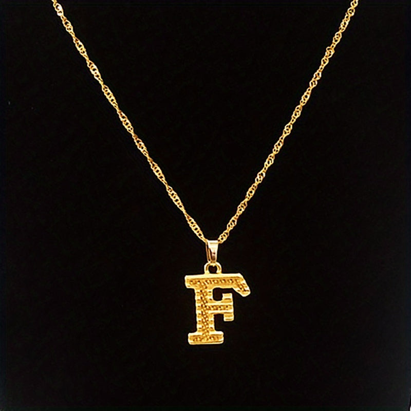 Golden Initial A Pendant Necklace Dainty Letter A Charm Alphabets Jewelry