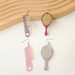 Y2K Acrylic Mirror Comb Earrings Cute Female Gift