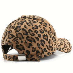 Leopard Print Baseball Cap Iron R Pendant Sun Hat