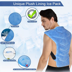 Large Ice & Hot Pack for Shoulder & Back - Reusable Full Back Ice Pack