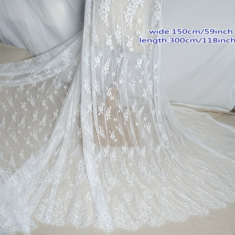 3m Long Eyelash Lace DIY Clothing Dress Wedding Curtain Material