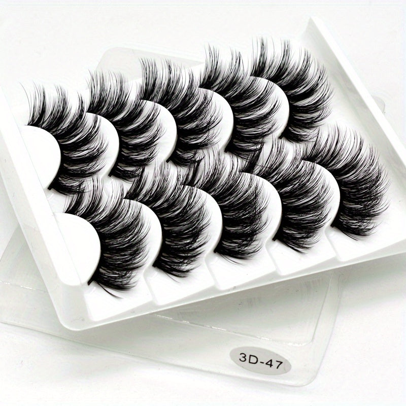 5 Pairs 3D Mink Lashes Natural Thick And Long False Eyelashes Extension