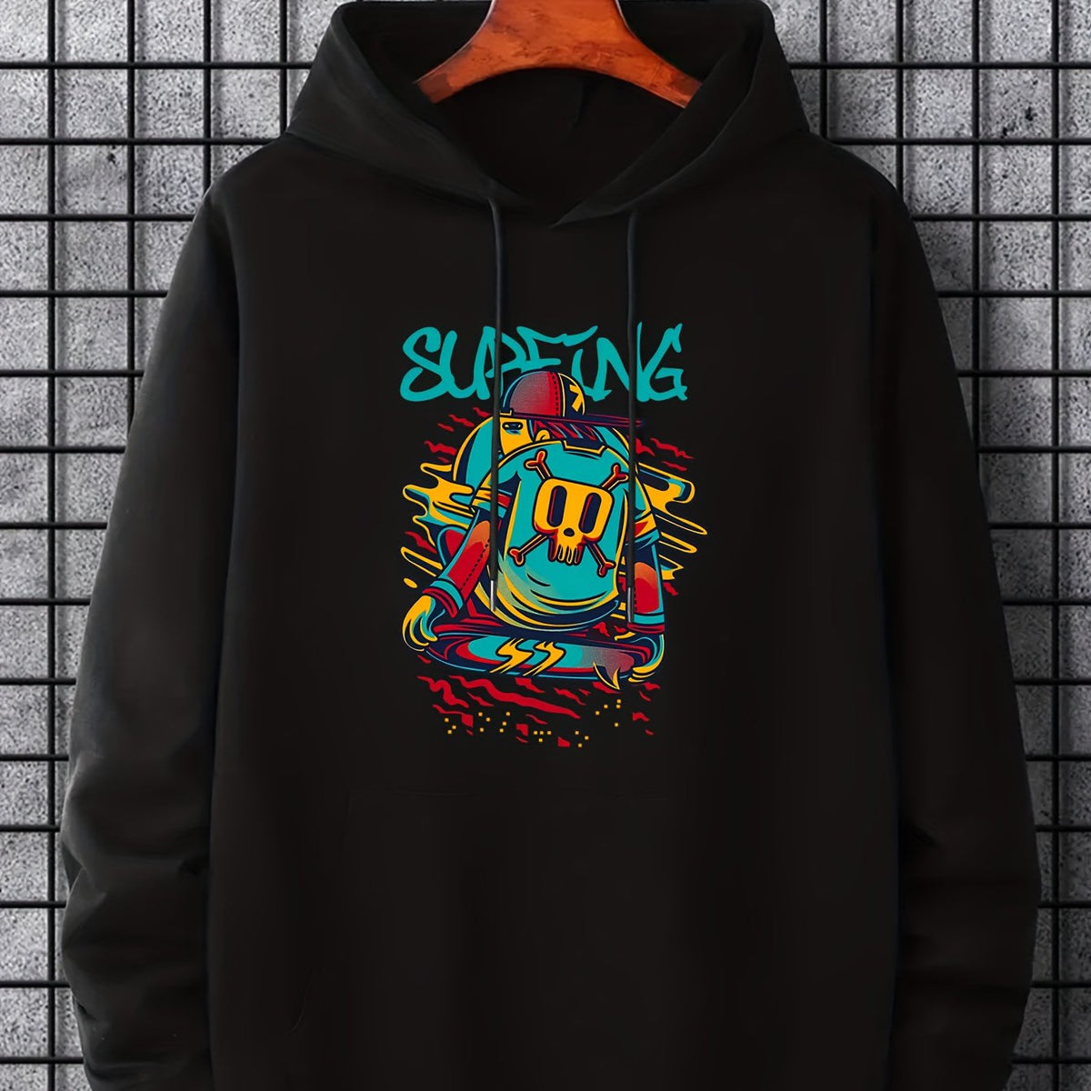 Men's Graffiti Surfing Hoodie Casual Sweatshirt