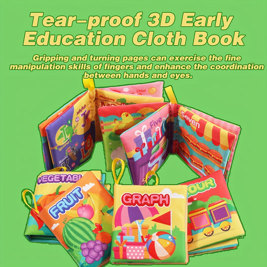 Youngsters Cloth Book Set - Interactive Toy for Birthday