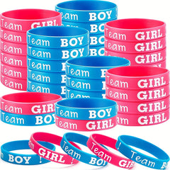 10pcs Gender Reveal Bracelets - Team Boy and Team Girl Wristbands