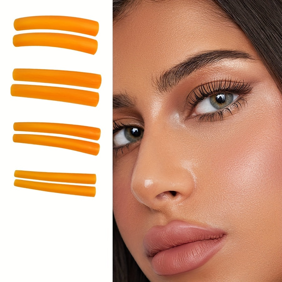 4 Pairs Orange Lash Lift Pads Eyelash Perm Rods Lash Lifting Silicone