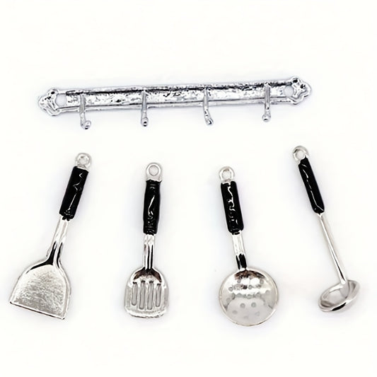 5pcs Dollhouse Kitchen Utensil Set 1 12 Scale Realistic Wall Decor Accessories