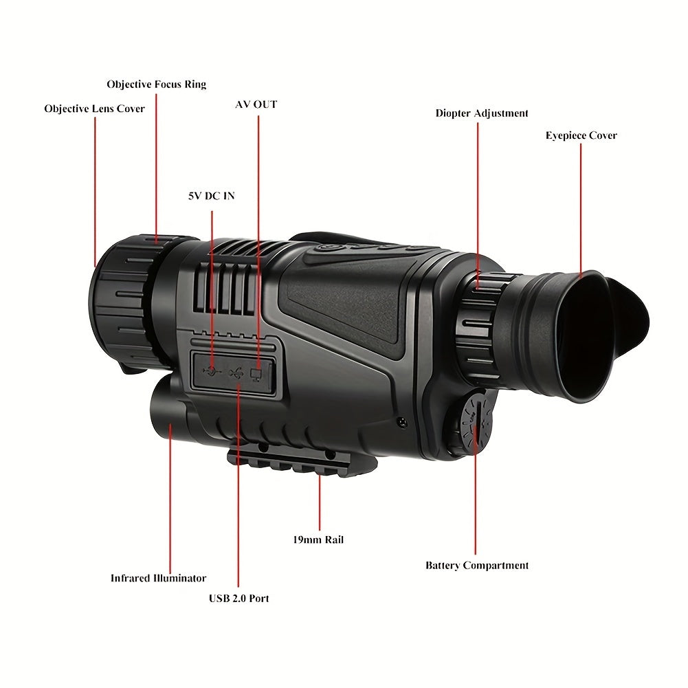 NV300 Monocular Night Vision Device 5X Zoom Magnification
