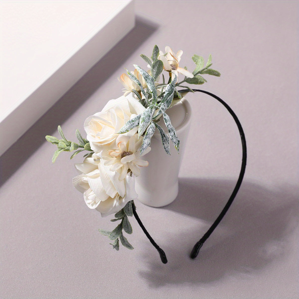Large Flower Decor Headband Skinny Headdress Hair Band Wedding Bridal Accessory