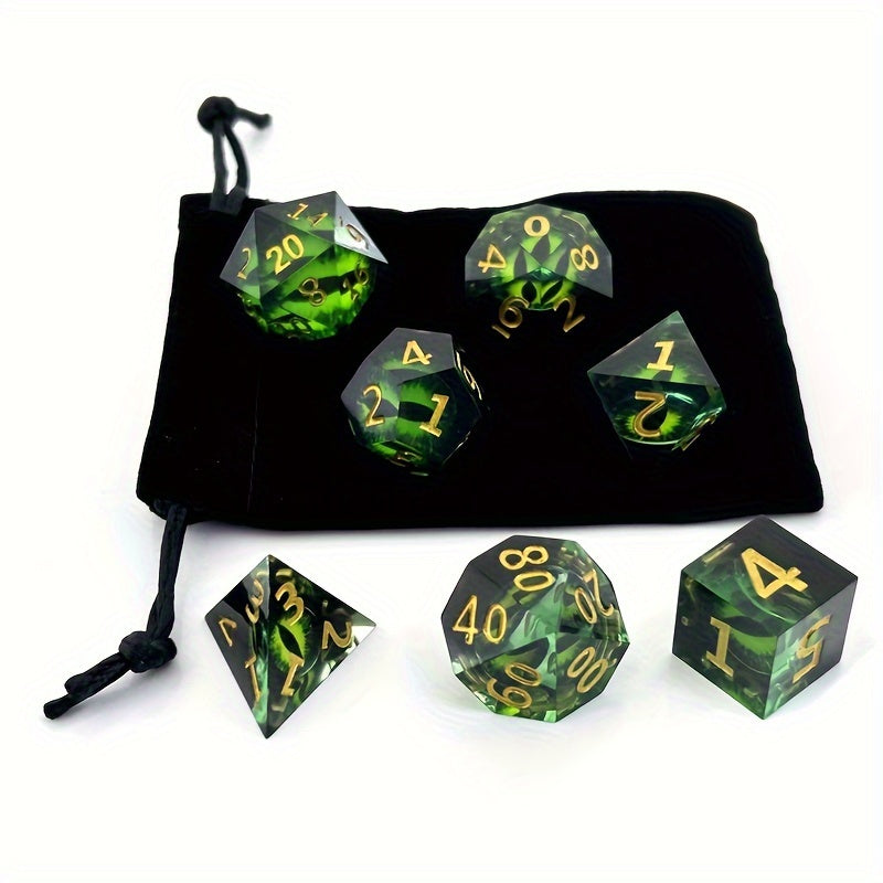 7pcs Resin Longan Dice for Games and Entertainment