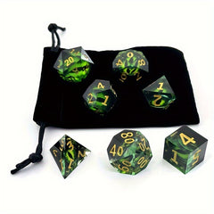 7pcs Resin Longan Dice for Games and Entertainment