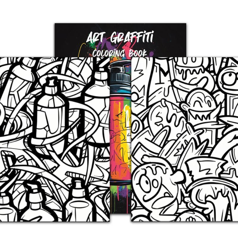 Graffiti Coloring Book for Adults, Mindfulness Relaxation
