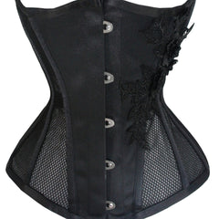 Floral Embroidery Corset Tummy Control Lace Up Body Shaper