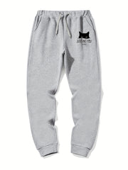 Cat Judging You Print Men's Drawstring Sweatpants