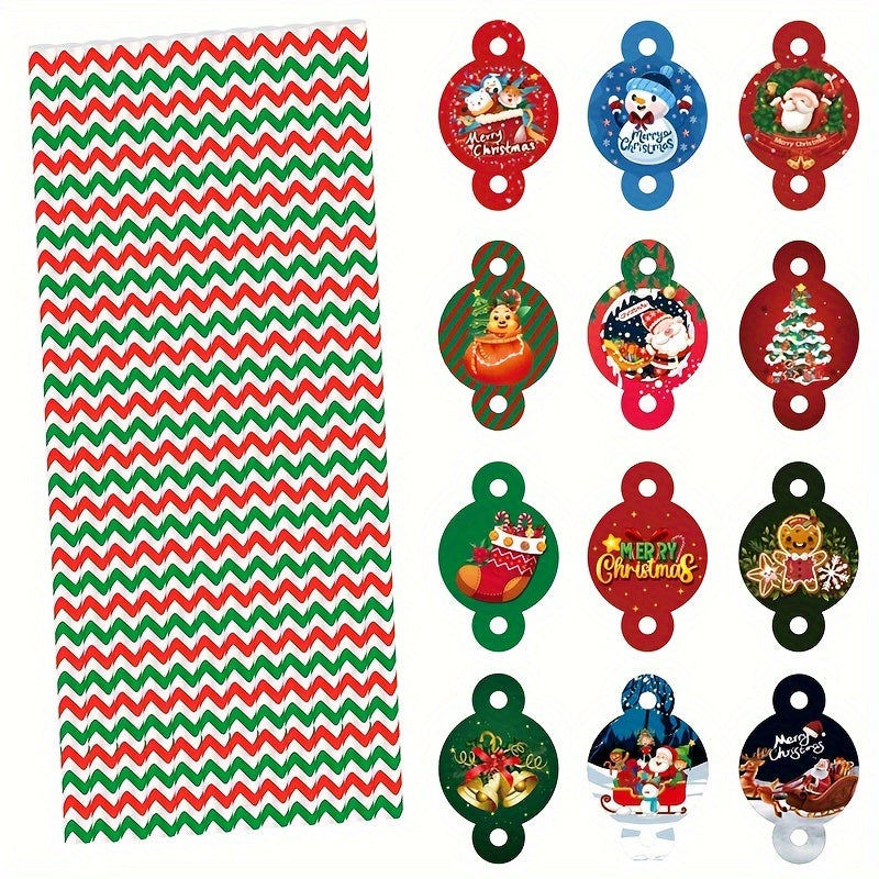 Christmas Party Straws Santa Snowman Straws Pack of 24